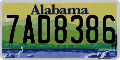 AL license plate 7AD8386