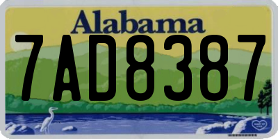 AL license plate 7AD8387
