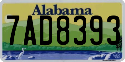 AL license plate 7AD8393