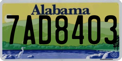 AL license plate 7AD8403