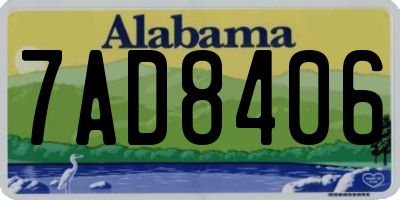 AL license plate 7AD8406