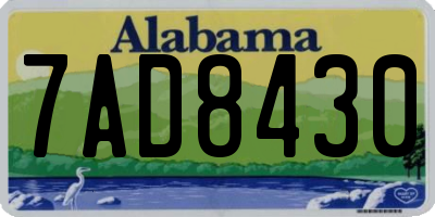 AL license plate 7AD8430