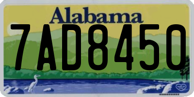 AL license plate 7AD8450
