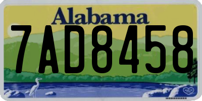 AL license plate 7AD8458