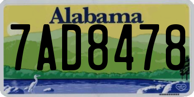 AL license plate 7AD8478