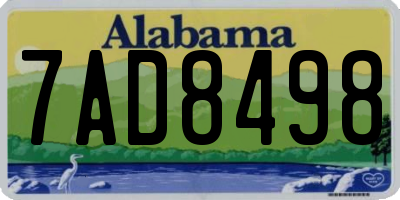 AL license plate 7AD8498
