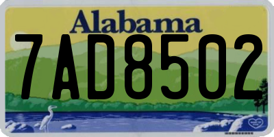 AL license plate 7AD8502