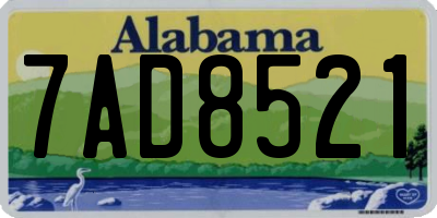 AL license plate 7AD8521