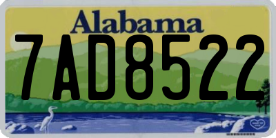 AL license plate 7AD8522