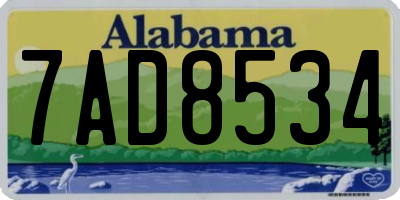 AL license plate 7AD8534