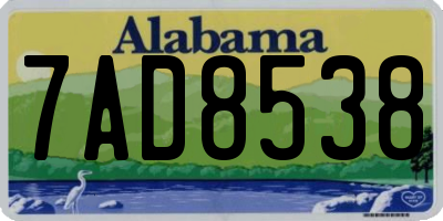 AL license plate 7AD8538