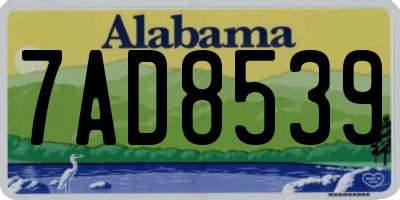 AL license plate 7AD8539