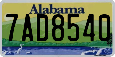 AL license plate 7AD8540