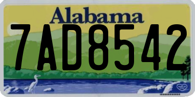 AL license plate 7AD8542