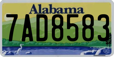 AL license plate 7AD8583