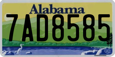 AL license plate 7AD8585