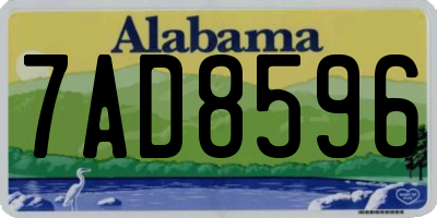 AL license plate 7AD8596