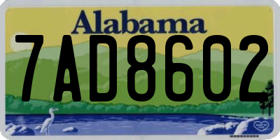 AL license plate 7AD8602