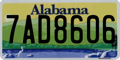 AL license plate 7AD8606