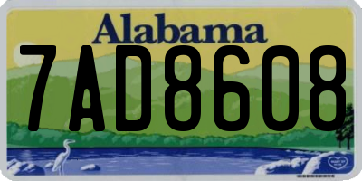 AL license plate 7AD8608