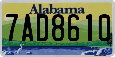 AL license plate 7AD8610