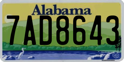 AL license plate 7AD8643