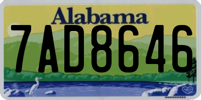 AL license plate 7AD8646