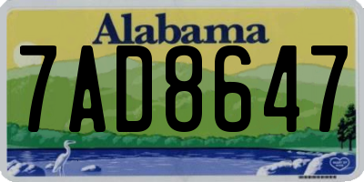 AL license plate 7AD8647