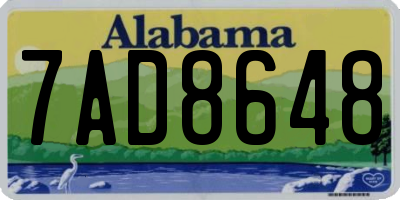 AL license plate 7AD8648