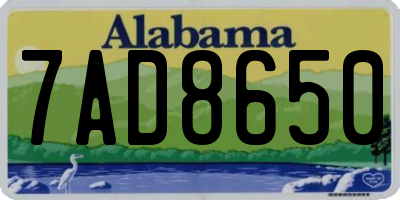 AL license plate 7AD8650