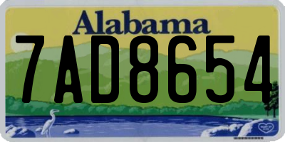 AL license plate 7AD8654