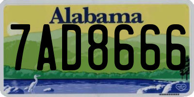 AL license plate 7AD8666