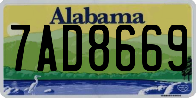 AL license plate 7AD8669