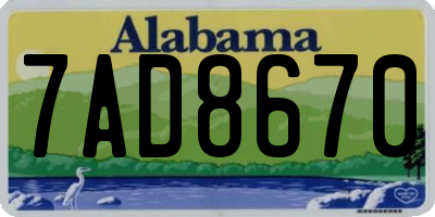 AL license plate 7AD8670