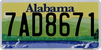 AL license plate 7AD8671