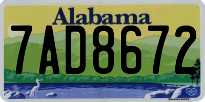 AL license plate 7AD8672