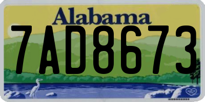 AL license plate 7AD8673