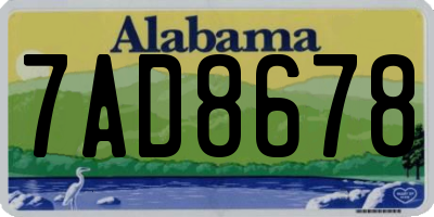 AL license plate 7AD8678