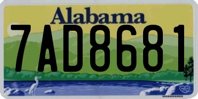 AL license plate 7AD8681