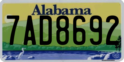 AL license plate 7AD8692