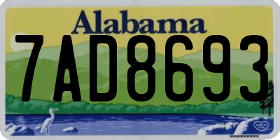 AL license plate 7AD8693