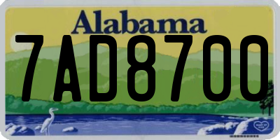 AL license plate 7AD8700