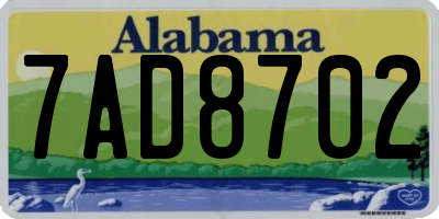 AL license plate 7AD8702