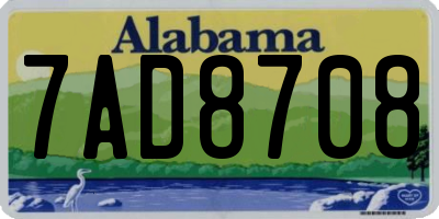 AL license plate 7AD8708