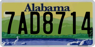 AL license plate 7AD8714