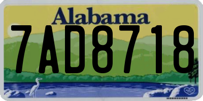 AL license plate 7AD8718