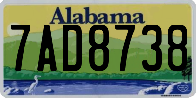 AL license plate 7AD8738