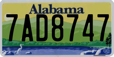 AL license plate 7AD8747