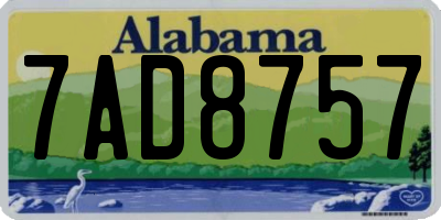 AL license plate 7AD8757