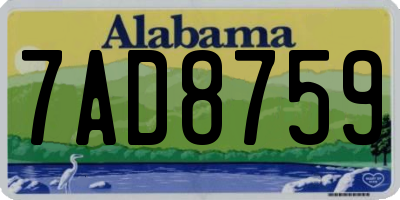 AL license plate 7AD8759